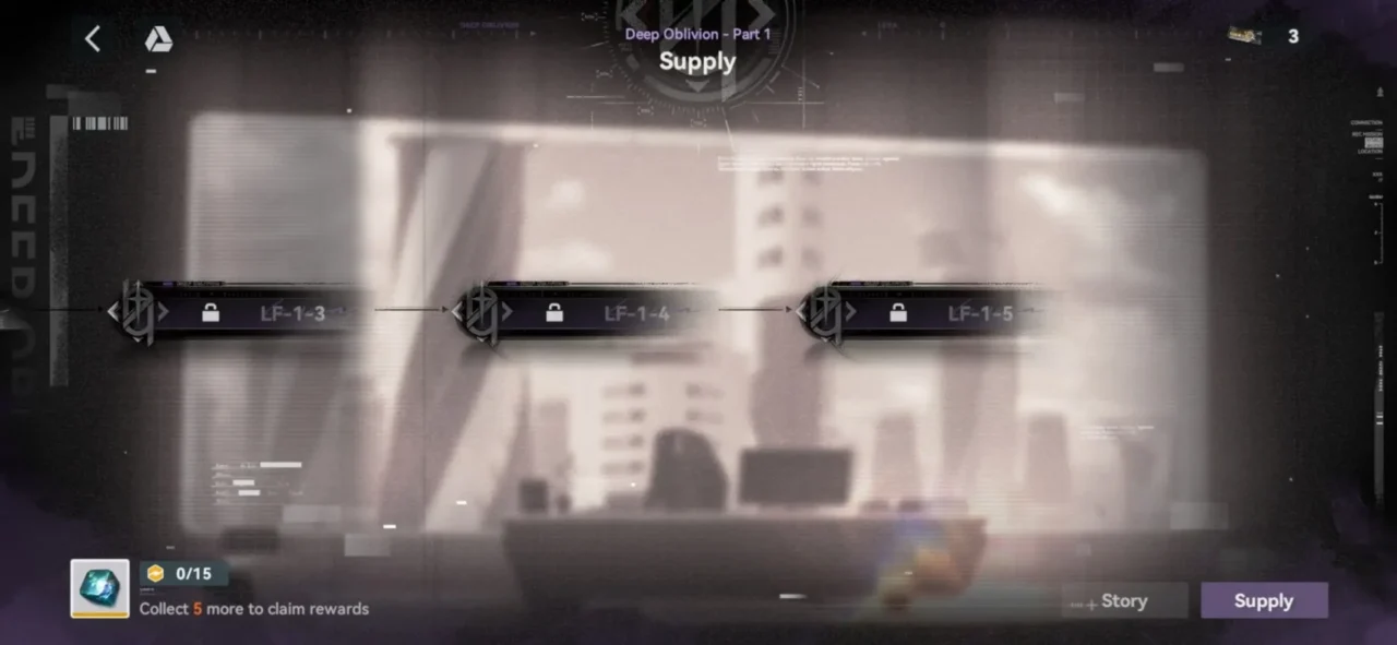 Girls' Frontline 2 Deep Oblivion Supply mission stages for farming event currency and repeatable rewards.