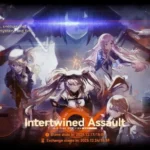 Girls' Frontline 2 Intertwined Assault event hub menu with access to Story, Supply, and Challenge Modes.