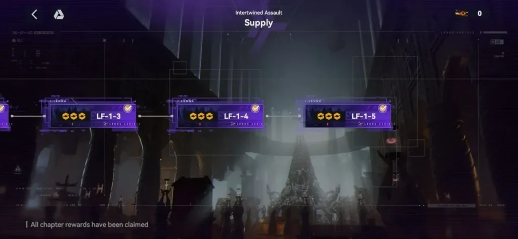 Girls' Frontline 2 Intertwined Assault Supply Mode stages for farming event currency and repeatable rewards.
