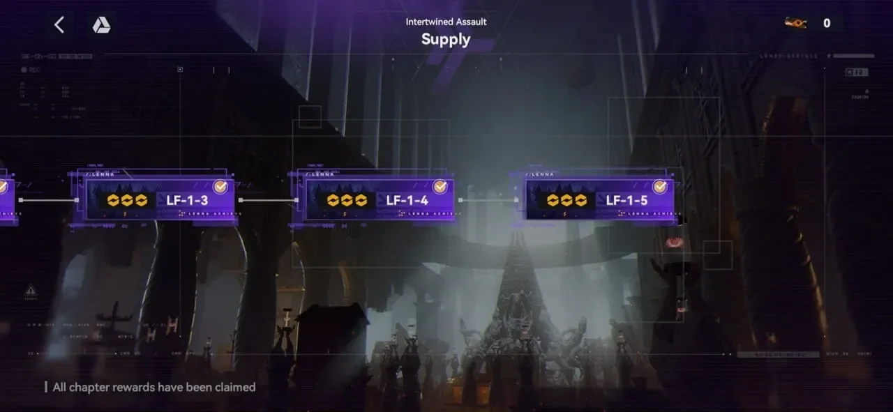 Girls' Frontline 2 Intertwined Assault Supply Mode stages for farming event currency and repeatable rewards.