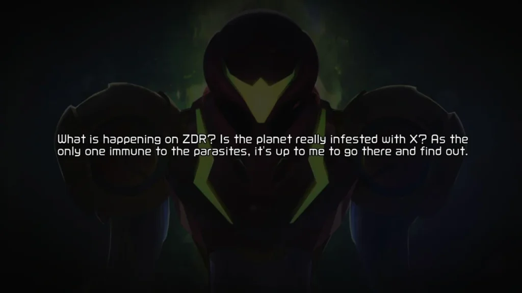 Samus Aran's narration during the opening of Metroid Dread about the mission on ZDR.