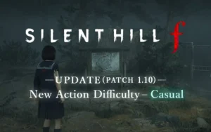 Silent Hill f banner graphic promoting the Casual action difficulty setting added in the latest Update 1.1.0 patch.