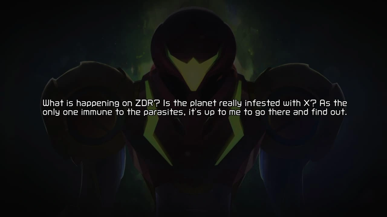 Samus Aran's narration during the opening of Metroid Dread about the mission on ZDR.