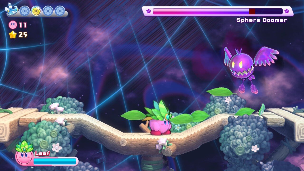 Boss encounter emphasizing readable attack patterns in Kirby’s Return to Dreamland Deluxe