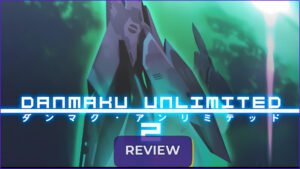 Danmaku Unlimited 2 review featured image showing player ship and title logo