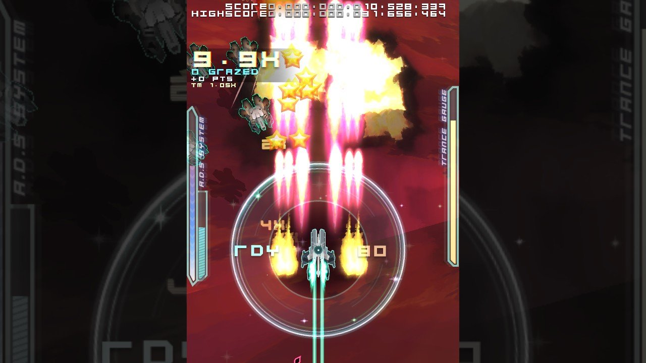 Danmaku Unlimited 2 gameplay showing Trance Mode activating during combat
