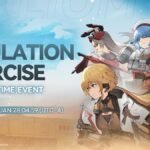 Girls’ Frontline 2: Exilium Simulation Exercise limited-time event banner showing featured characters and event dates from January 14 to January 28.