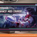 Girls’ Frontline 2 Belian Island Episode 11 broadcast image showing the Advance! Miss Courier event and featured character artwork