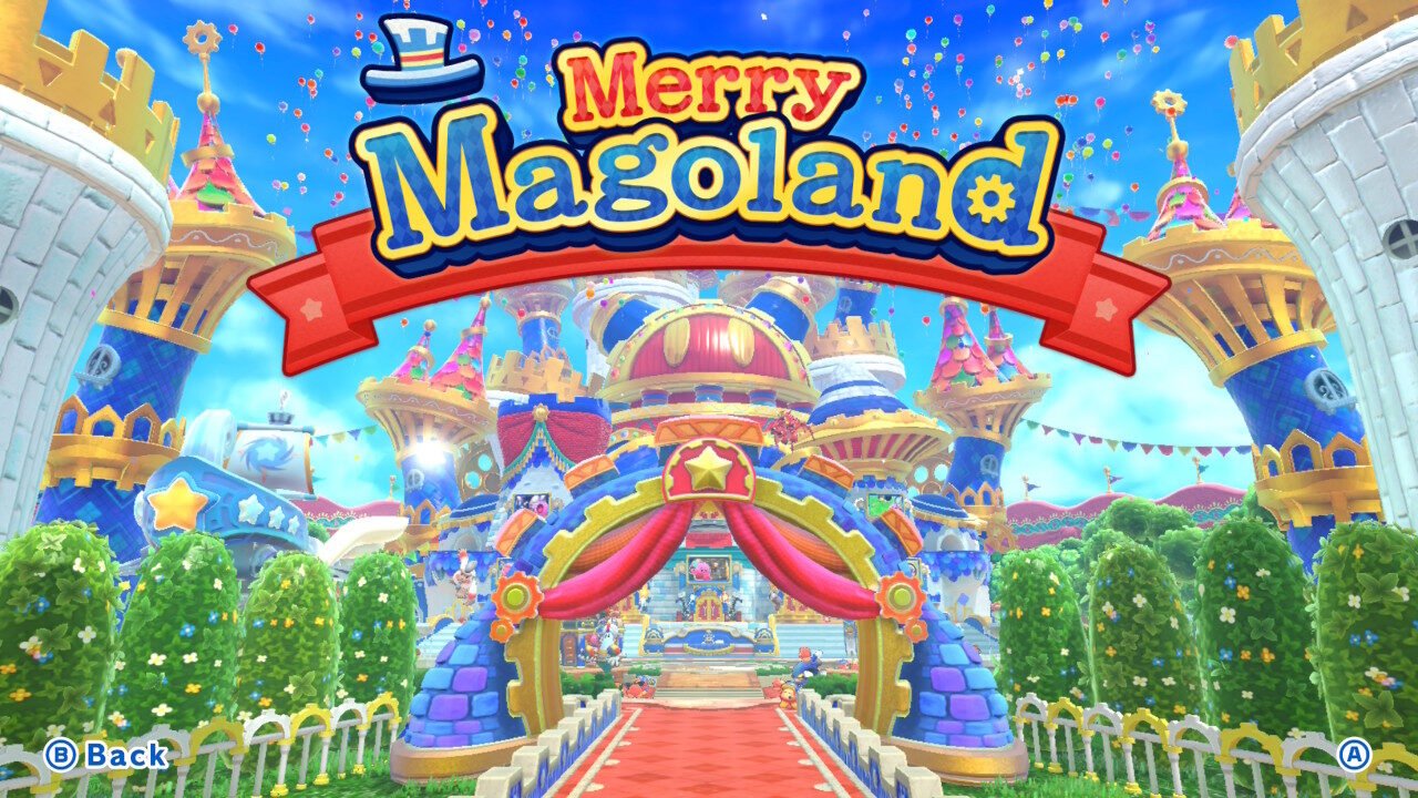 Merry Magoland hub area in Kirby’s Return to Dreamland Deluxe