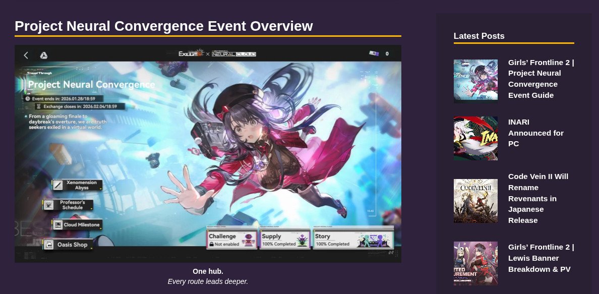 KonNetwork article layout highlighting updated sidebar and content structure