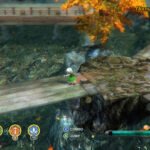 Touhou Blossom Blade gameplay showing Konpaku Youmu in a 3D bullet hell stage