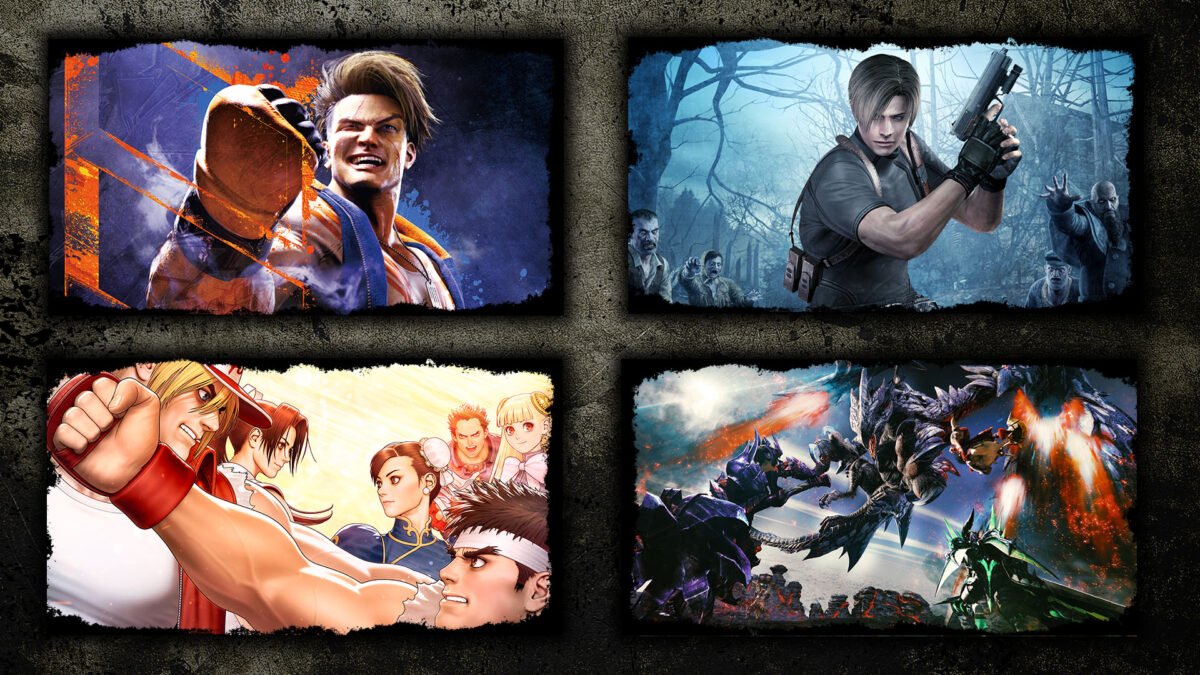 Capcom eShop Sale collage featuring characters from Street Fighter 6, Resident Evil 4, and Monster Hunter Rise.