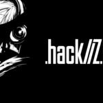 .hack//Z.E.R.O. black and white key visual featuring protagonist silhouette with gloved hand and logo