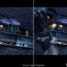 A split-screen comparison showing the visual improvements in the Metal Gear Solid Collection Vol 1 final update, contrasting the original pixelated resolution with the new "Max Resolution" setting