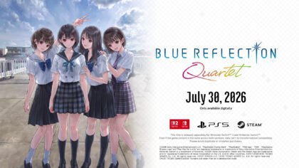 The lead characters from all four titles in the collection, featured for the BLUE REFLECTION Quartet release date announcement