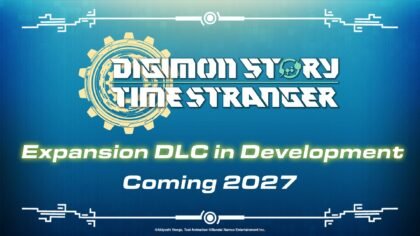 Official announcement graphic for the Digimon Story: Time Stranger expansion DLC coming in 2027