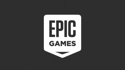 White Epic Games logo on a dark background for an article regarding the Epic Games layoffs.
