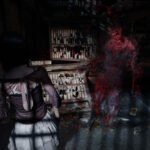 Mio Amakura facing a glowing red spirit in a dark Japanese house from the Fatal Frame 2 Remake ghost balance patch update.
