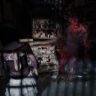 Mio Amakura facing a glowing red spirit in a dark Japanese house from the Fatal Frame 2 Remake ghost balance patch update.