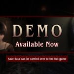 A promotional banner for the Fatal Frame II Crimson Butterfly remake demo showing the Amakura twins and a confirmation that save data carries over.