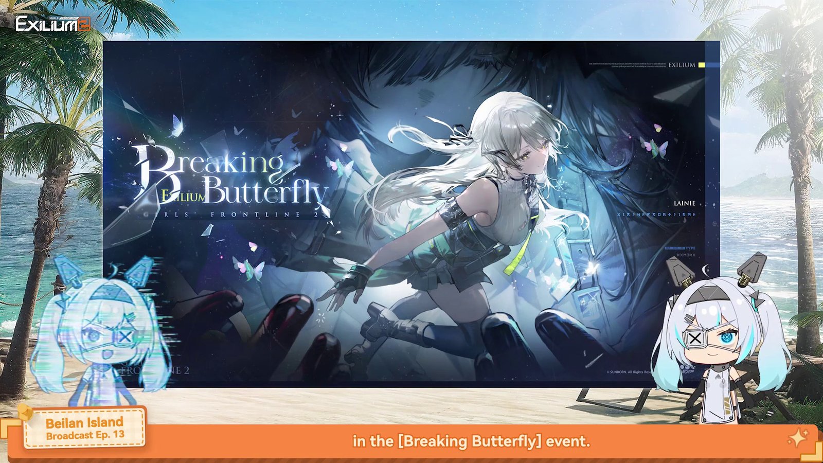 Lainie key art from the Belian Island Episode 13 broadcast for the Breaking Butterfly event.