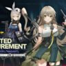 Girls’ Frontline 2 targeted procurement banner featuring Lainie, Sharkry, and Nagant for Lainie Breakdown guide.