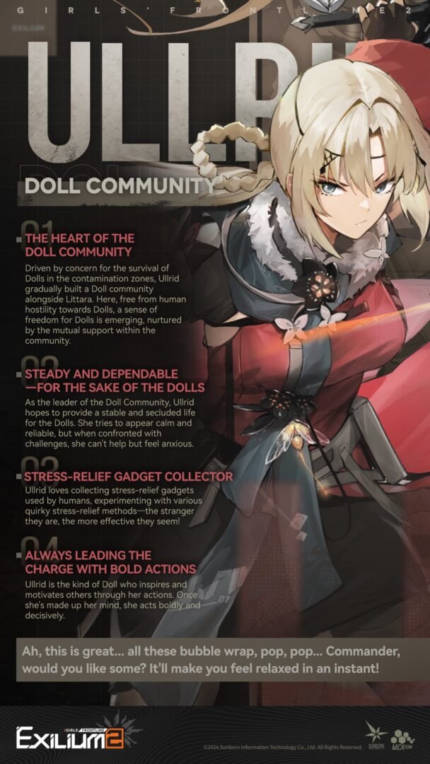 A Vepley Ullrid Guide profile image of Ullrid as the leader of the Doll Community.