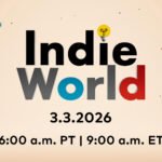 The official Nintendo Indie World Showcase graphic for the March 3 2026 event featuring the stream times for PT and ET.