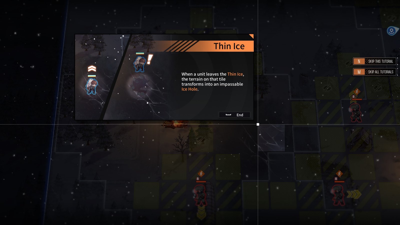 A tutorial for the thin ice terrain hazard in Reverse Collapse: Code Name Bakery.