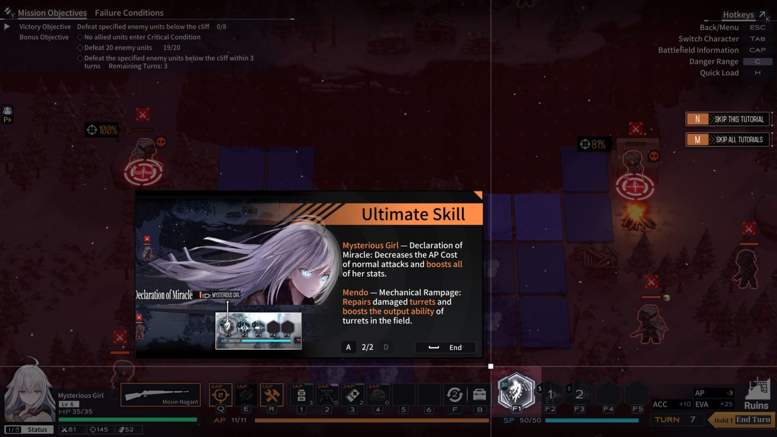 Activating Jefuty's ultimate skill during a battle in Reverse Collapse: Code Name Bakery.