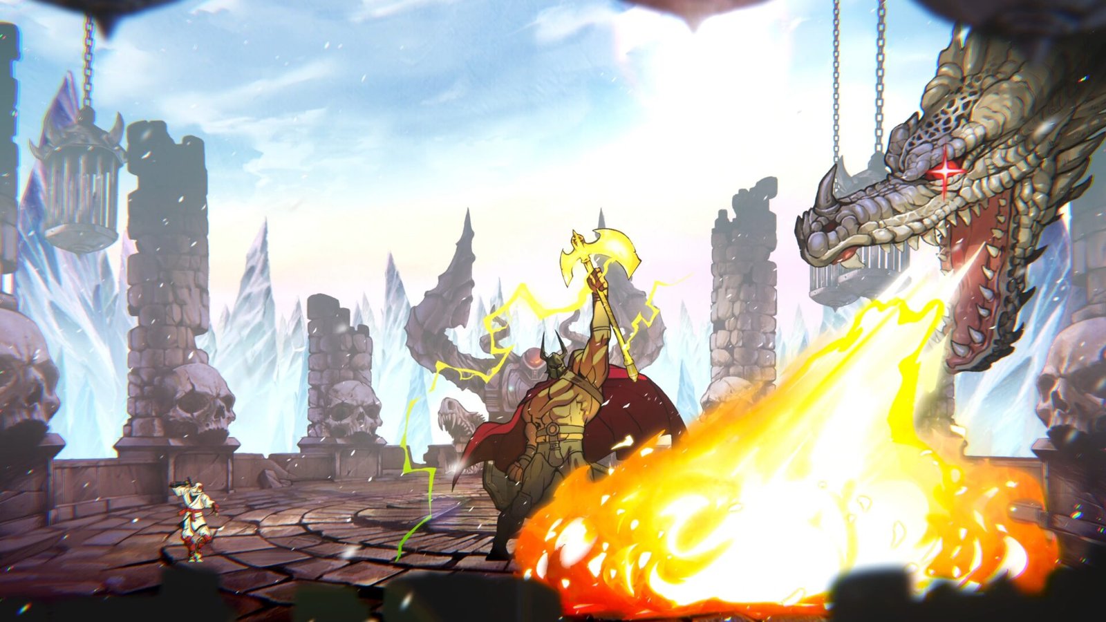 Death Adder boss fight in the Golden Axe stage for SHINOBI: Art of Vengeance SEGA Villains DLC.