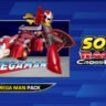 Sonic Racing: CrossWorlds Mega Man Pack featuring Mega Man, Proto Man, and the Rush Roadstar vehicle.