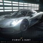 007: First Light Switch 2 delay announcement showing the silver Aston Martin in a dark garage.