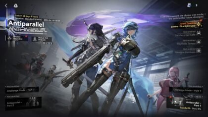 Main event interface for the Girls' Frontline 2 Antiparallel Part 1 Guide.