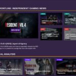 KonNetwork patch notes showing the new front page UI organization and Resident Evil 4 review.