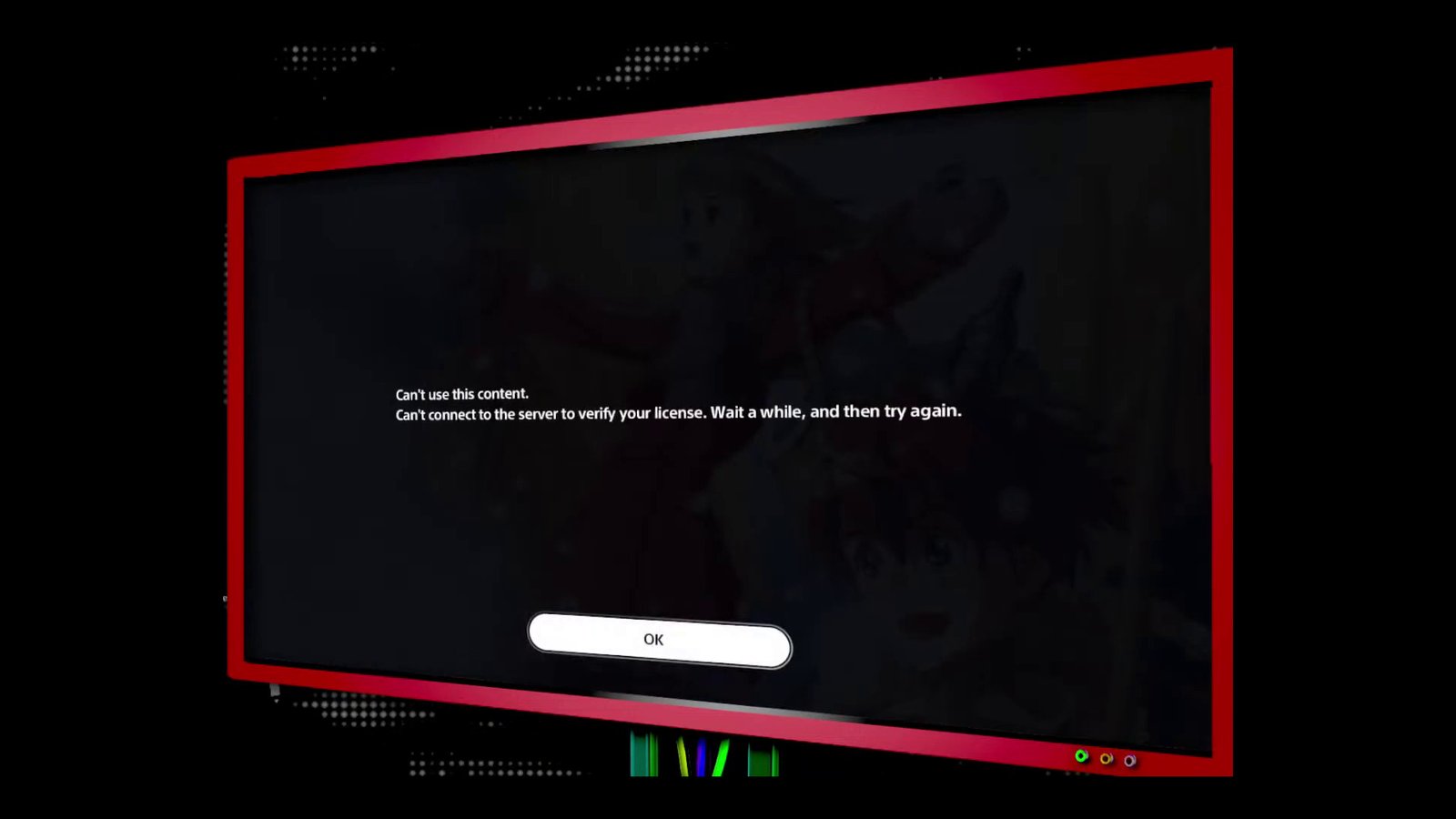 PS5 digital game lockout error screen during offline verification test