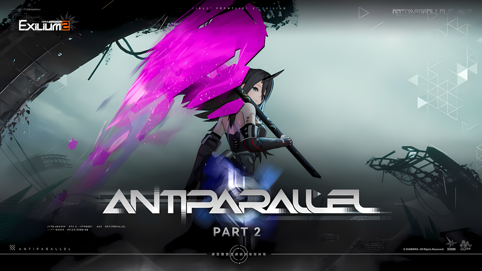 Girls' Frontline 2 Antiparallel Part 2 promotional art featuring the character Phaetusa.