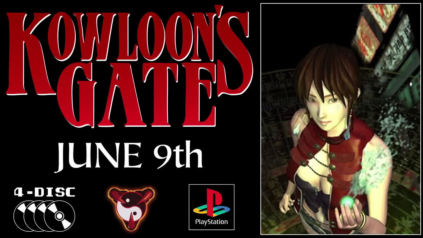 Official release date announcement banner graphic for the Kowloon's Gate English patch