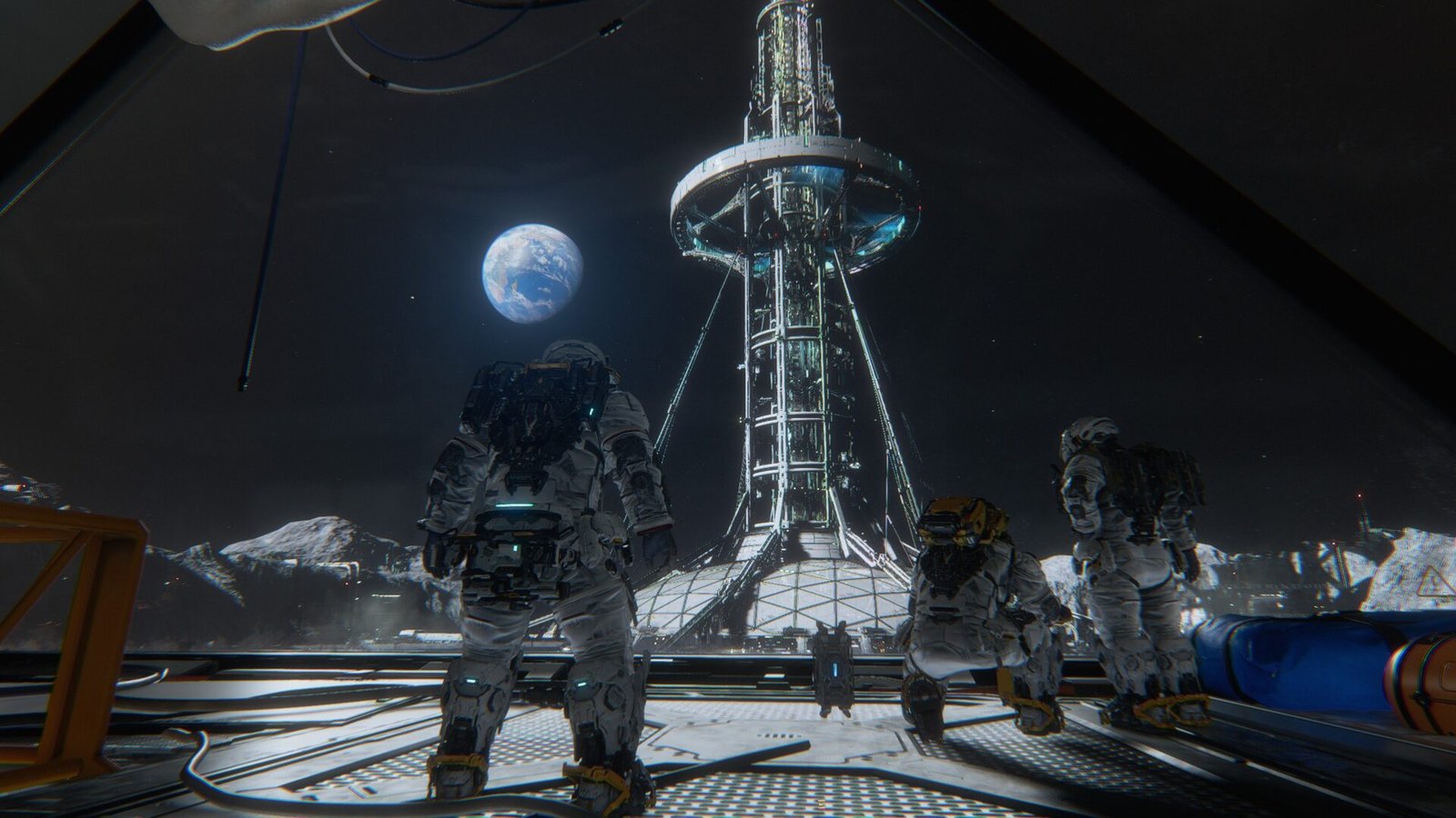 Pragmata Review screenshot displaying deep space blacks and white spacesuit details.