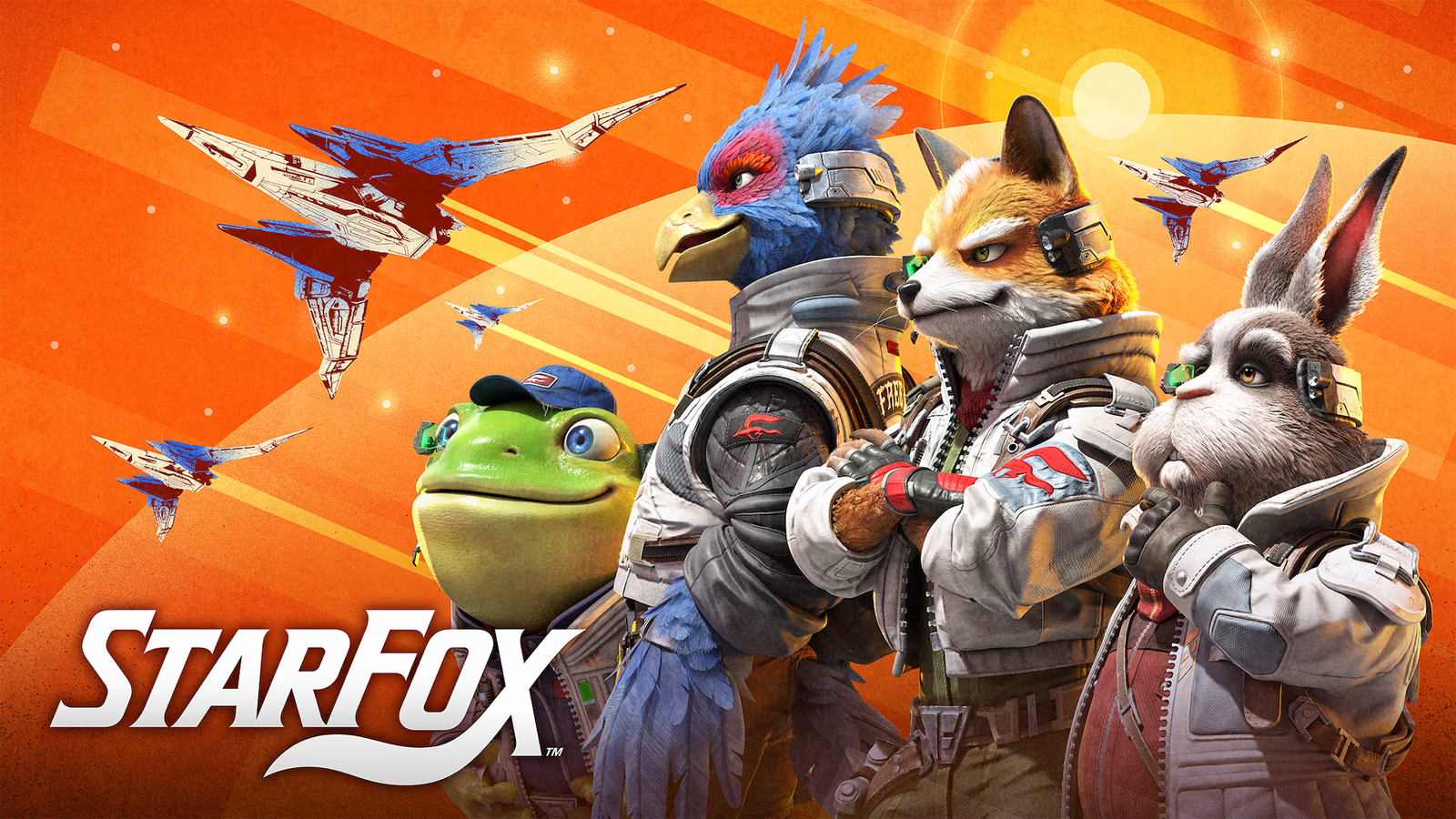 Fox McCloud and Falco Lombardi in the Star Fox 64 Remake showcasing the updated character models and cinematic lighting on Nintendo Switch 2.