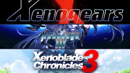 Xeno series technical record header featuring Xenogears, Xenosaga Episode III, and Xenoblade Chronicles 3.