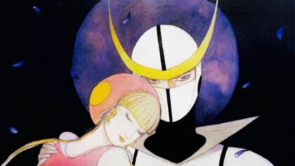 Yoshitaka Amano original concept artwork featuring Casshan and Luna for Casshan 2045.