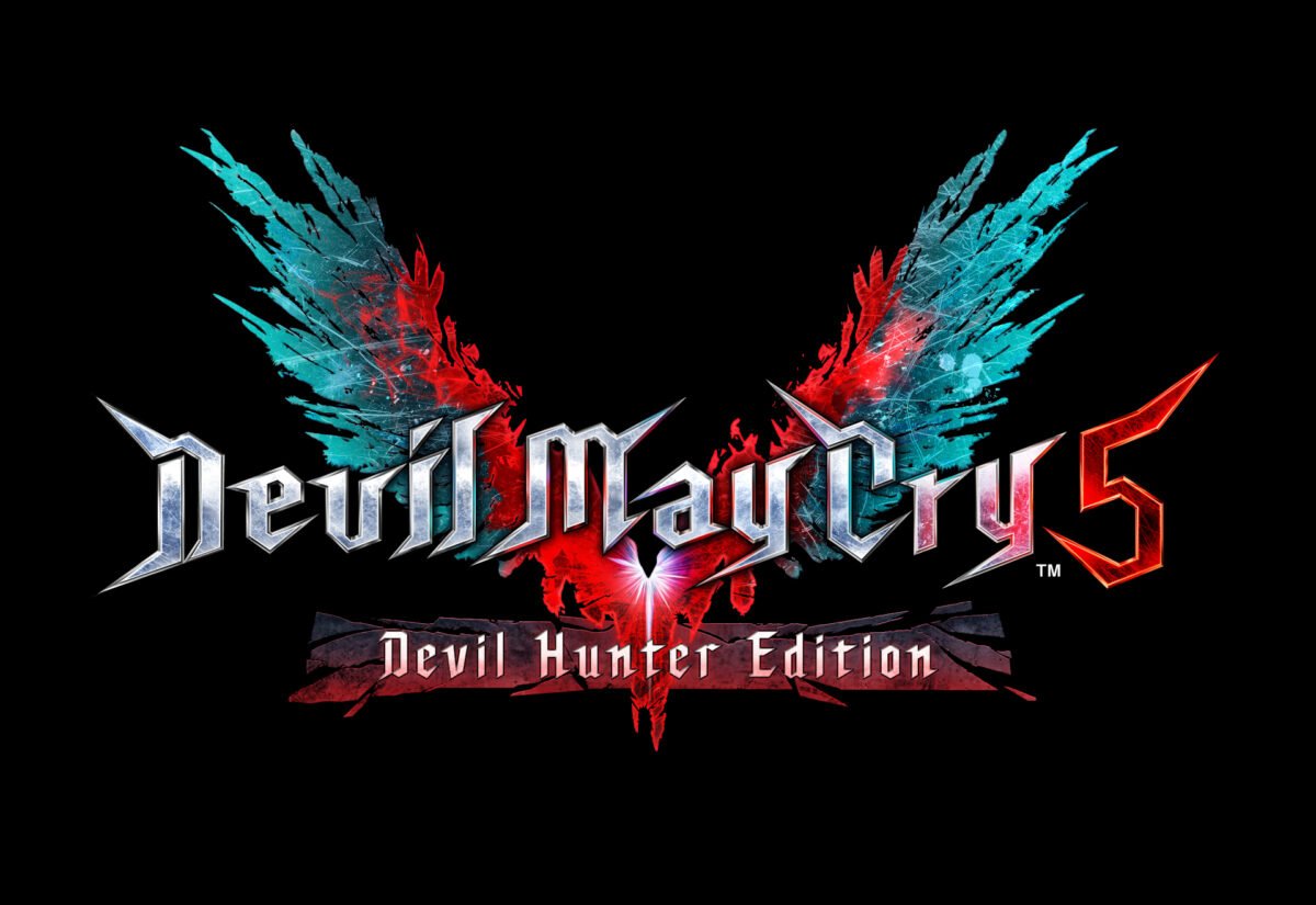The official title logo for Devil May Cry 5 Devil Hunter Edition centered against a solid black background.