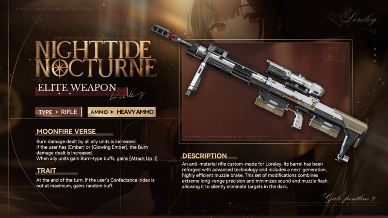 Nighttide Nocturne elite anti materiel rifle weapon details card
