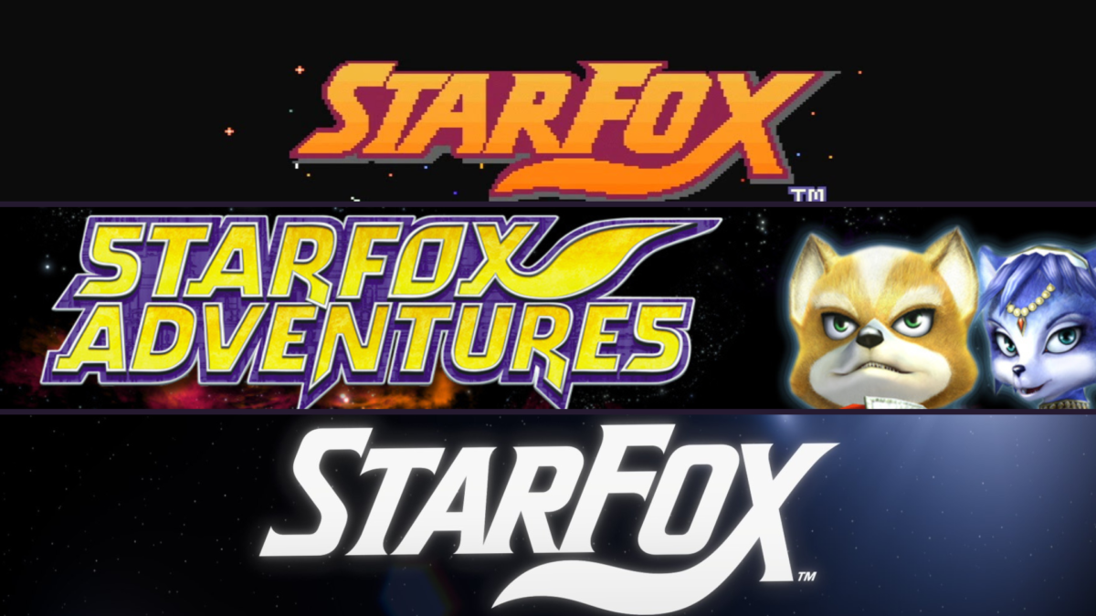 Star Fox rail shooter series logo and character art featuring Fox McCloud