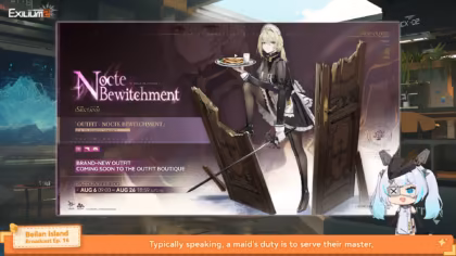 Beilan Island Broadcast 16 revealing Sextans’s Nocte Bewitchment outfit for Girls’ Frontline 2: Exilium.