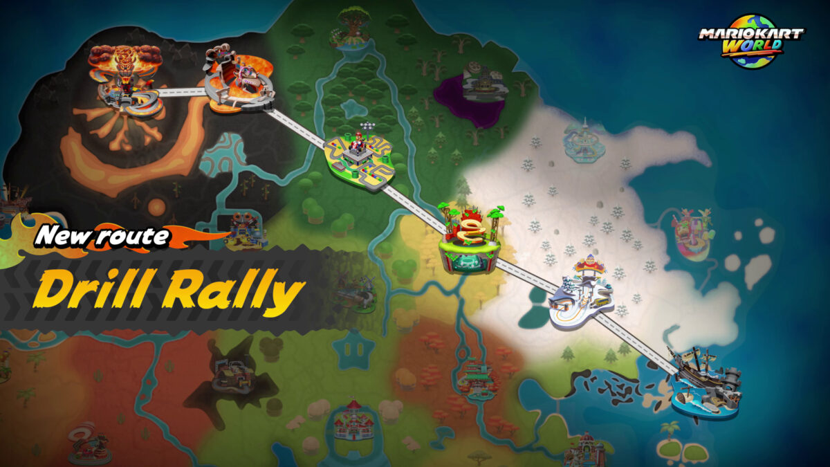 Knockout Tour world map overview showcasing the linear progression track for the Drill Rally update.