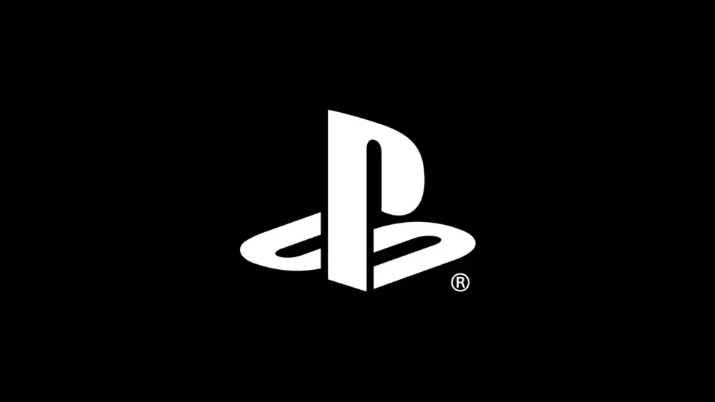 White PlayStation brand logo centered on a solid black background.
